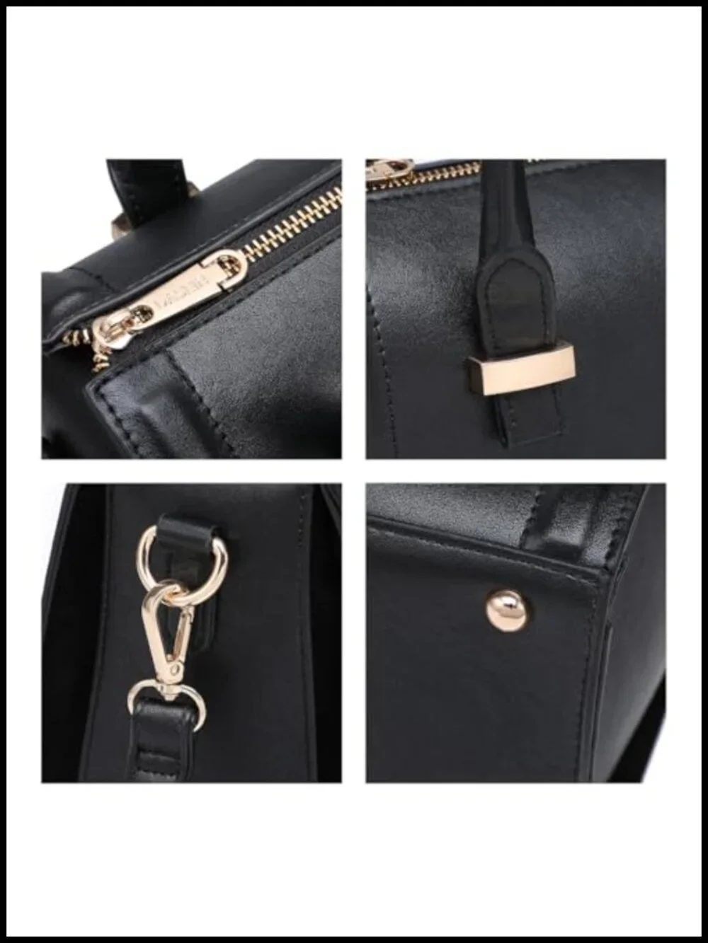 Faux Leather Patent Satchel Bag Top Handle Shoulder Purse Women